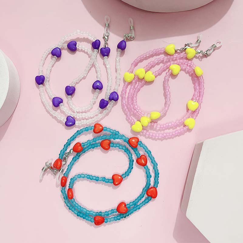 Mask Chain Holder - Trendy Peach Heart occhiali da lettura