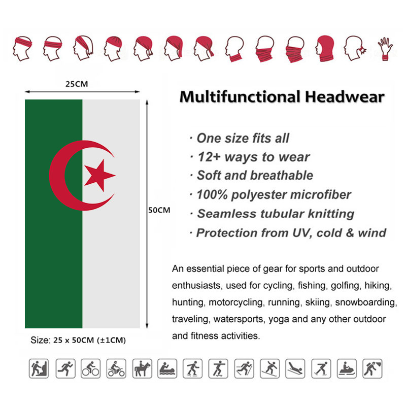 Bandiera dell'Algeria Stampata - Neck Gaiter Face Cover recensione e prezzo